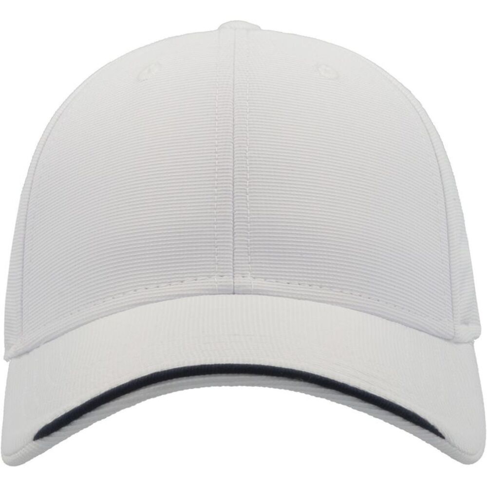 Atlantis Estoril 6 Panel Jacquard Recycled Baseball Cap / White